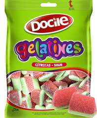 Жевательный мармелад Docile GELATINES SOUR WATERMELON SLICES (Кислые ломтики АРБУЗА) 80 грамм